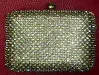 Сумочка-клатч для театрального бинокля золотая со стразами OPERA GLASSES BAG Gold Luxury CRYSTAL