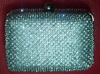 Сумочка-клатч для театрального бинокля серебрянная со стразами OPERA GLASSES BAG Silver Luxury CRYSTAL