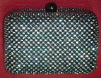 Сумочка-клатч для театрального бинокля черная со стразами OPERA GLASSES BAG Black Luxury CRYSTAL