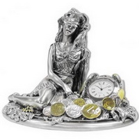 Часы "Богиня благоденствия с монетами"