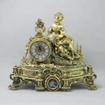 Часы каминные "Дама с цветами", 40 см