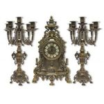 Часы каминные и 2 канделябра "Барокко" на 5 свечей, 3 предм., под бронзу