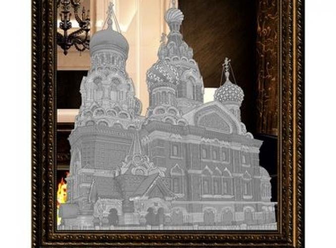 Картина зеркальная Храм Спаса-на-Крови 74*94 см