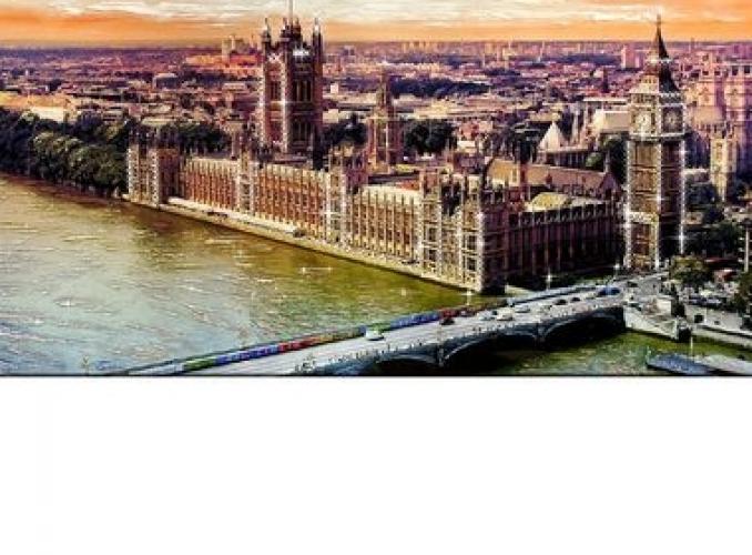 Картина на оргстекле со стразами Вид на Вестминстер-Холл 100*50 см