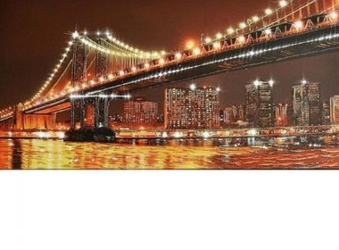 Картина на оргстекле со стразами Бруклинский мост 100*50 см