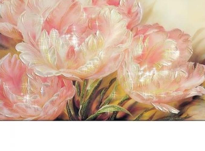 Картина на оргстекле со стразами Махровые Тюльпаны 120*80 см
