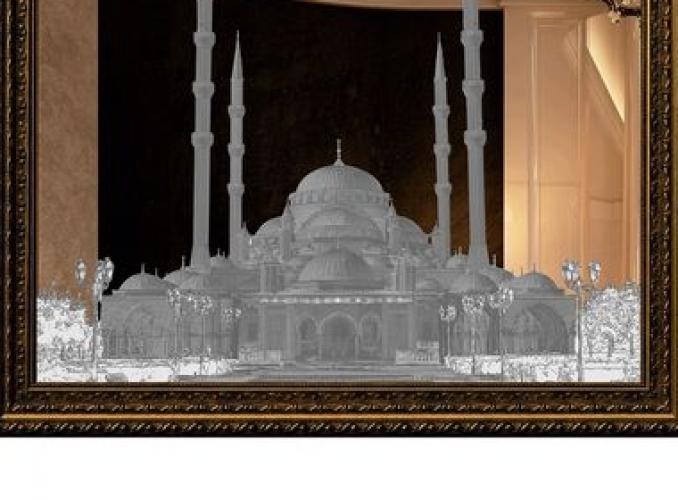 Картина зеркальная Мечеть Сердце Чечни 74*94 см