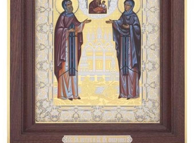 Икона Петр и Феврония 19х24