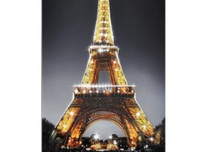 Картина на оргстекле со стразами Эйфелева Башня 100*50 см