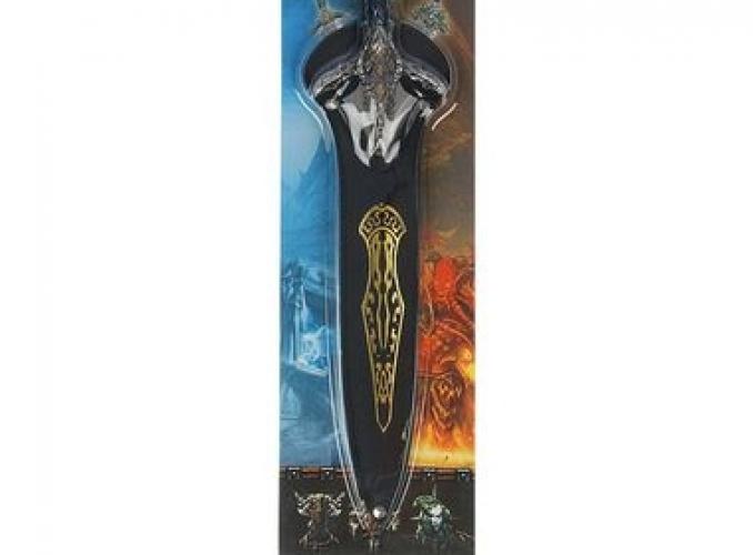 Сувенирный кортик в чехле, рукоять с треугольником, гарда дракон, на лезвии узор, 31 см