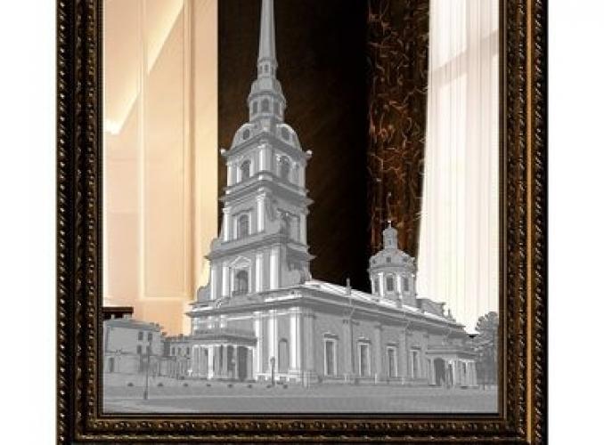 Картина зеркальная Петропавловский собор 74*94 см