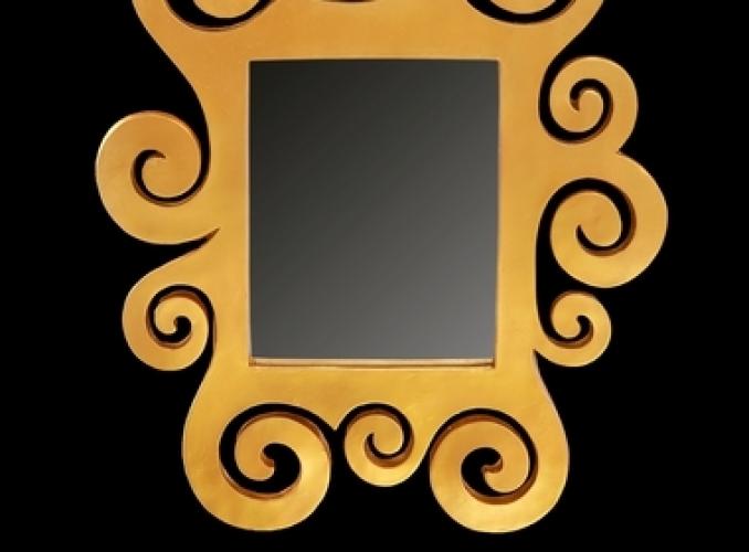 Зеркало настенное Густав Климт, желтое золото
