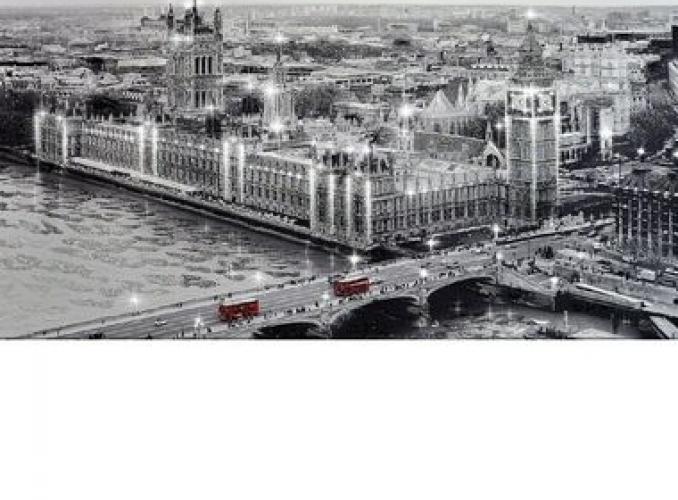 Картина на оргстекле со стразами Лондон 100*50 см