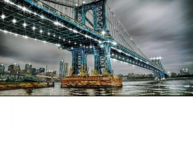 Картина на оргстекле со стразами Манхэттенский мост 100*50 см