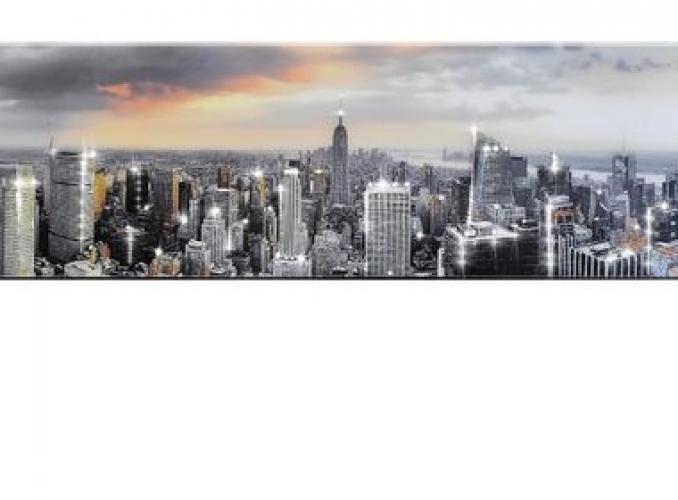 Картина на оргстекле со стразами Утро в Нью-Йорке 150*50 см