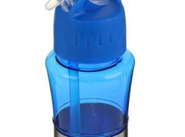 Фляжка-бутылка велосипедная 400 мл, с мет. пояском, кольцо, микс, 7х22 см