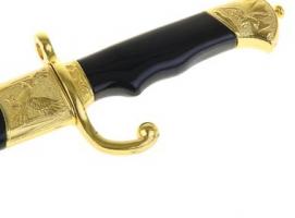 Кинжал сувенирный, на рукояти птицы, ножны чёрно-золотые, 35 см