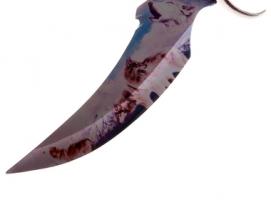 Сувенирное изделие Нож индейский на подставке в виде волка