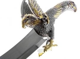 Кинжал сувенирный, рукоять в форме орла на охоте, на ножнах змея, 34 см