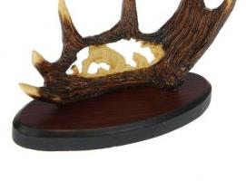 Сувенирное изделие нож медведь на лосинных рогах 21,5см металл,пластик,дерево
