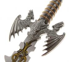 Сувенирный меч на планшете Два орла, цветное нанесение на лезвии, 52 см